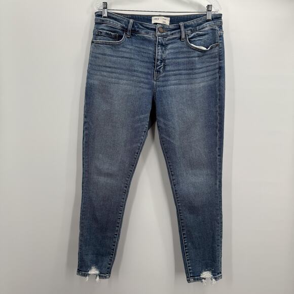 BKE Buckle Gabby Jeans Womens 29 High Rise Ankle Skinny Curvy Fit Distressed Hem - Picture 1 of 14
